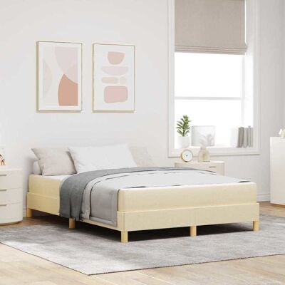vidaXL Boxspringbett mit Matratze Creme 140 x 190 cm Stoff - Creme vidaXL Boxspringbett mit Matratze Creme 140 x 190 cm Stoff - Creme