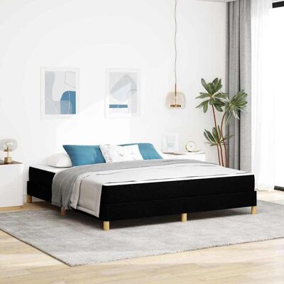 vidaXL Boxspringbett mit Matratze Schwarz 180 x 200 cm Stoff - Schwarz vidaXL Boxspringbett mit Matratze Schwarz 180 x 200 cm Stoff - Schwarz