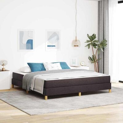 vidaXL Boxspringbett mit Matratze Dunkelbraun 180 x 200 cm Stoff - Braun vidaXL Boxspringbett mit Matratze Dunkelbraun 180 x 200 cm Stoff - Braun