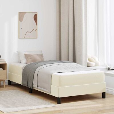 vidaXL Bettrahmen mit Matratze Creme 80 x 200 cm Stoff - Creme vidaXL Bettrahmen mit Matratze Creme 80 x 200 cm Stoff - Creme