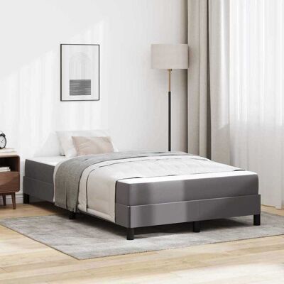 vidaXL Bettrahmen mit Matratze Grau 120 x 190 cm Stoff - Grau vidaXL Bettrahmen mit Matratze Grau 120 x 190 cm Stoff - Grau