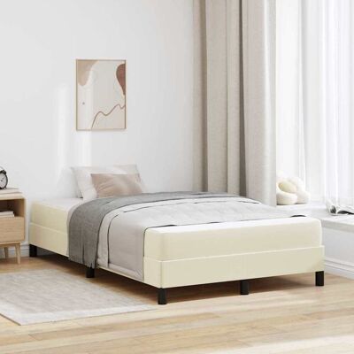 vidaXL Bettrahmen mit Matratze Creme 120 x 200 cm Stoff - Creme vidaXL Bettrahmen mit Matratze Creme 120 x 200 cm Stoff - Creme