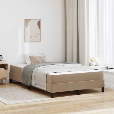vidaXL Bettrahmen mit Matratze Cappuccino 120 x 200 cm Stoff - Braun vidaXL Bettrahmen mit Matratze Cappuccino 120 x 200 cm Stoff - Braun