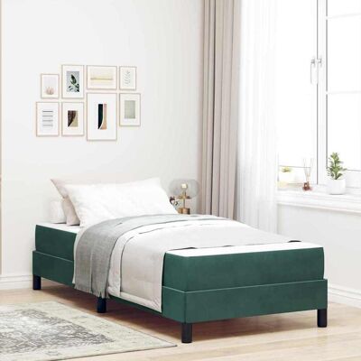 vidaXL Boxspringbett mit Matratze Dunkelgrün 80 x 200 cm Stoff - Grün vidaXL Boxspringbett mit Matratze Dunkelgrün 80 x 200 cm Stoff - Grün