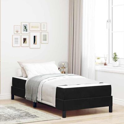 vidaXL Boxspringbett mit Matratze Schwarz 90 x 190 cm Stoff - Schwarz vidaXL Boxspringbett mit Matratze Schwarz 90 x 190 cm Stoff - Schwarz