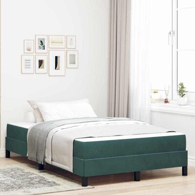 vidaXL Boxspringbett mit Matratze Dunkelgrün 120 x 200 cm Stoff - Grün vidaXL Boxspringbett mit Matratze Dunkelgrün 120 x 200 cm Stoff - Grün