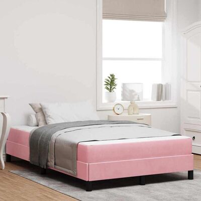 vidaXL Boxspringbett mit Matratze Rosa 120 x 200 cm Stoff - Rosa vidaXL Boxspringbett mit Matratze Rosa 120 x 200 cm Stoff - Rosa
