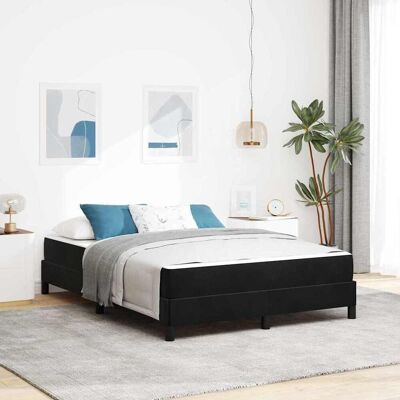 vidaXL Boxspringbett mit Matratze Schwarz 160 x 200 cm Stoff - Schwarz vidaXL Boxspringbett mit Matratze Schwarz 160 x 200 cm Stoff - Schwarz