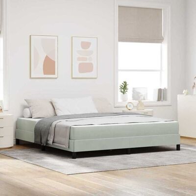 vidaXL Boxspringbett mit Matratze Hellgrau 180 x 200 cm Stoff - Grau vidaXL Boxspringbett mit Matratze Hellgrau 180 x 200 cm Stoff - Grau
