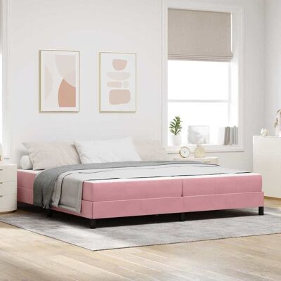 vidaXL Boxspringbett mit Matratze Rosa 200 x 200 cm Stoff - Rosa vidaXL Boxspringbett mit Matratze Rosa 200 x 200 cm Stoff - Rosa