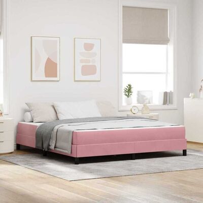 vidaXL Boxspringbett mit Matratze Rosa 180 x 210 cm Stoff - Rosa vidaXL Boxspringbett mit Matratze Rosa 180 x 210 cm Stoff - Rosa