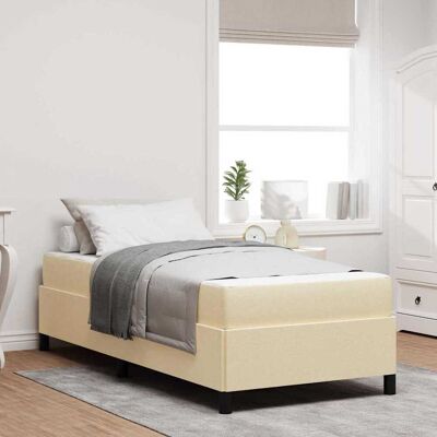 vidaXL Boxspringbett mit Matratze Creme 90 x 190 cm Stoff - Taupe vidaXL Boxspringbett mit Matratze Creme 90 x 190 cm Stoff - Taupe