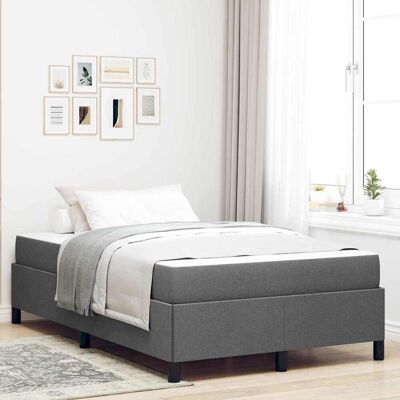 vidaXL Boxspringbett Dunkelgrau 120 x 190 cm Stoff - Grau vidaXL Boxspringbett Dunkelgrau 120 x 190 cm Stoff - Grau