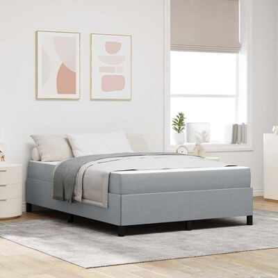 vidaXL Boxspringbett mit Matratze Hellgrau 140 x 190 cm Stoff - Hellgrau vidaXL Boxspringbett mit Matratze Hellgrau 140 x 190 cm Stoff - Hellgrau