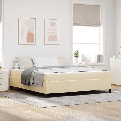 vidaXL Boxspringbett Creme 180 x 200 cm Stoff - Creme vidaXL Boxspringbett Creme 180 x 200 cm Stoff - Creme