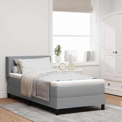 vidaXL Boxspringbett mit Kopfteil Hellgrau 190 x 90 cm Stoff - Hellgrau vidaXL Boxspringbett mit Kopfteil Hellgrau 190 x 90 cm Stoff - Hellgrau