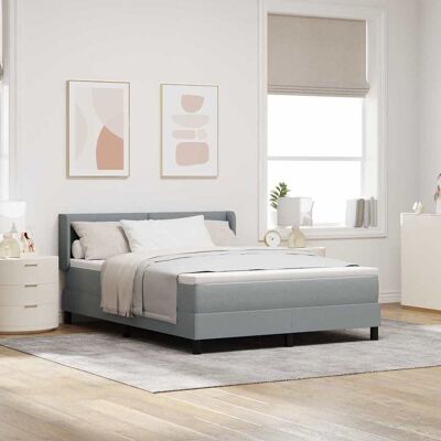 vidaXL Boxspringbett mit Kopfteil Hellgrau 190 x 140 cm Stoff - Hellgrau vidaXL Boxspringbett mit Kopfteil Hellgrau 190 x 140 cm Stoff - Hellgrau
