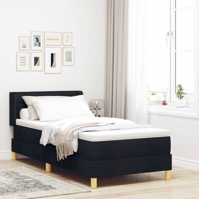 vidaXL Boxspringbett mit Matratze Schwarz 190 x 90 cm Stoff - Schwarz vidaXL Boxspringbett mit Matratze Schwarz 190 x 90 cm Stoff - Schwarz