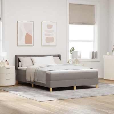 vidaXL Boxspringbett mit Matratze Taupe 200 x 140 cm Stoff - Taupe vidaXL Boxspringbett mit Matratze Taupe 200 x 140 cm Stoff - Taupe