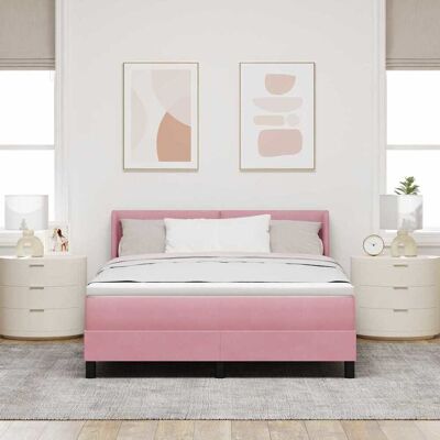 vidaXL Boxspringbett mit Kopfteil Rosa 200 x 160 cm Samt - Rosa vidaXL Boxspringbett mit Kopfteil Rosa 200 x 160 cm Samt - Rosa