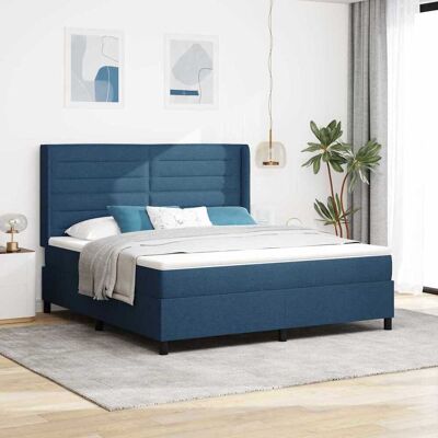 vidaXL Boxspringbett mit Matratze mit Kopfteil Blau 200 x 180 cm Stoff - Blau vidaXL Boxspringbett mit Matratze mit Kopfteil Blau 200 x 180 cm Stoff - Blau
