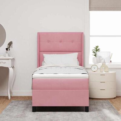 vidaXL Boxspringbett mit Kopfteil Rosa 90 x 200 cm Samt - Rosa vidaXL Boxspringbett mit Kopfteil Rosa 90 x 200 cm Samt - Rosa
