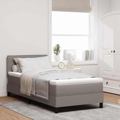 vidaXL Boxspringbett mit Matratze mit LED Taupe 80 x 200 cm Stoff - Taupe vidaXL Boxspringbett mit Matratze mit LED Taupe 80 x 200 cm Stoff - Taupe