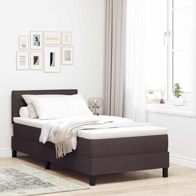 vidaXL Boxspringbett mit Matratze Dunkelbraun 90 x 190 cm Stoff - Braun vidaXL Boxspringbett mit Matratze Dunkelbraun 90 x 190 cm Stoff - Braun
