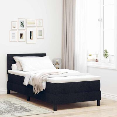 vidaXL Boxspringbett mit Matratze mit LED Schwarz 100 x 200 cm Stoff - Schwarz vidaXL Boxspringbett mit Matratze mit LED Schwarz 100 x 200 cm Stoff - Schwarz