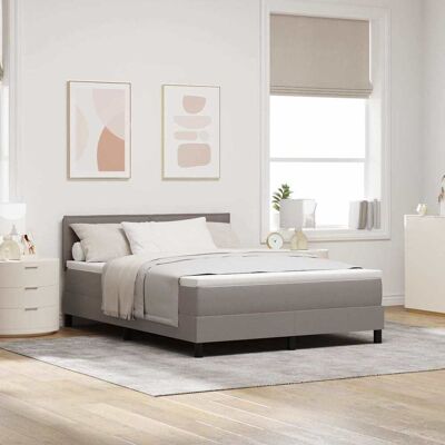 vidaXL Boxspringbett mit Matratze mit LED Taupe 140 x 200 cm Stoff - Taupe vidaXL Boxspringbett mit Matratze mit LED Taupe 140 x 200 cm Stoff - Taupe