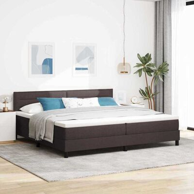 vidaXL Boxspringbett mit Matratze Dunkelbraun 200 x 200 cm Stoff - Braun vidaXL Boxspringbett mit Matratze Dunkelbraun 200 x 200 cm Stoff - Braun