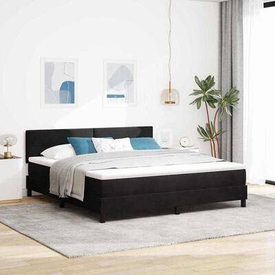 vidaXL LED Boxspringbett mit Kopfteil Schwarz 180 x 200 cm Samt - Schwarz vidaXL LED Boxspringbett mit Kopfteil Schwarz 180 x 200 cm Samt - Schwarz