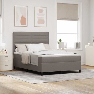 vidaXL Boxspringbett mit Matratze mit LED Taupe 140 x 190 cm Stoff - Taupe vidaXL Boxspringbett mit Matratze mit LED Taupe 140 x 190 cm Stoff - Taupe