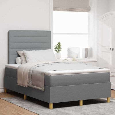 vidaXL LED Boxspringbett mit Matratze Hellgrau 120 x 190 cm Stoff - Hellgrau vidaXL LED Boxspringbett mit Matratze Hellgrau 120 x 190 cm Stoff - Hellgrau