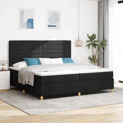 vidaXL LED Boxspringbett mit Matratze Schwarz 200 x 200 cm Stoff - Schwarz vidaXL LED Boxspringbett mit Matratze Schwarz 200 x 200 cm Stoff - Schwarz
