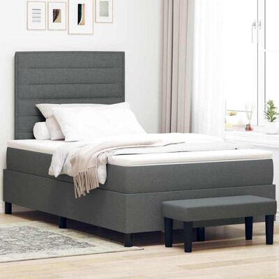 vidaXL Boxspringbett mit Kopfteil Dunkelgrau 120 x 190 cm Stoff - Grau vidaXL Boxspringbett mit Kopfteil Dunkelgrau 120 x 190 cm Stoff - Grau