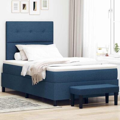 vidaXL Boxspringbett mit Kopfteil Blau 120 x 190 cm Stoff - Blau vidaXL Boxspringbett mit Kopfteil Blau 120 x 190 cm Stoff - Blau