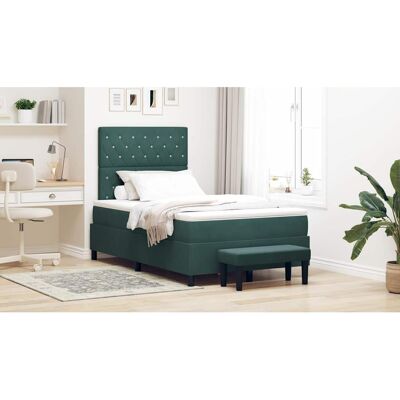 vidaXL Boxspringbett mit Kopfteil Dunkelgrün 200 x 120 cm Samt - Grün vidaXL Boxspringbett mit Kopfteil Dunkelgrün 200 x 120 cm Samt - Grün