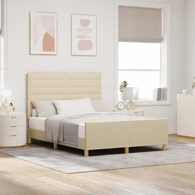 VIDAXL Bettgestell - 140x190 cm Naturholz Modernes Design VIDAXL Bettgestell - 140x190 cm Naturholz Modernes Design