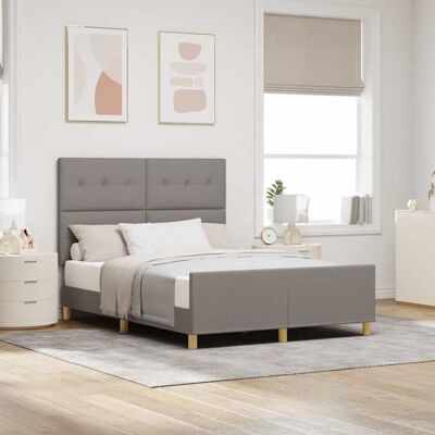 Vidaxl - Bett - Taupe - 160x200 cm Stoff Vidaxl - Bett - Taupe - 160x200 cm Stoff