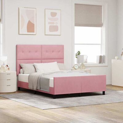 vidaXL Boxspringbett mit Kopfteil Rosa 160 x 200 cm Samt - Rosa vidaXL Boxspringbett mit Kopfteil Rosa 160 x 200 cm Samt - Rosa