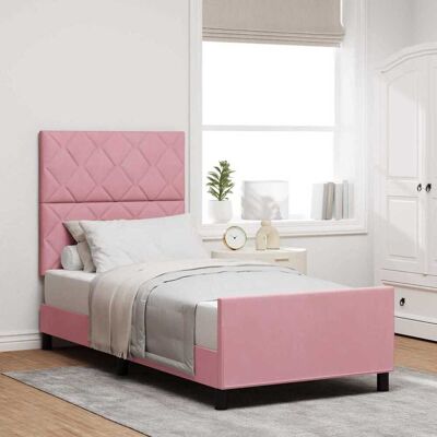 vidaXL Boxspringbett mit Kopfteil Rosa 90 x 190 cm Samt - Rosa vidaXL Boxspringbett mit Kopfteil Rosa 90 x 190 cm Samt - Rosa