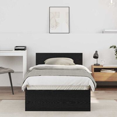 vidaXL Bettrahmen Schwarz Eichen-Optik 75 x 190 cm Holzwerkstoff - Schwarz vidaXL Bettrahmen Schwarz Eichen-Optik 75 x 190 cm Holzwerkstoff - Schwarz