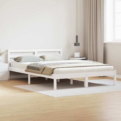 Vidaxl Weißes Kiefernholz Bett 160x210 cm Vidaxl Weißes Kiefernholz Bett 160x210 cm