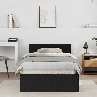 vidaXL Bettrahmen Schwarz Eichen-Optik 203 x 104 x 70 cm Holzwerkstoff - Schwarz vidaXL Bettrahmen Schwarz Eichen-Optik 203 x 104 x 70 cm Holzwerkstoff - Schwarz