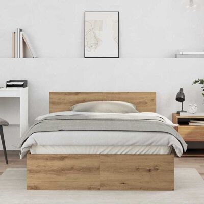 vidaXL Bettrahmen Artisan-Eiche 193 x 125 x 70 cm Holzwerkstoff - Braun vidaXL Bettrahmen Artisan-Eiche 193 x 125 x 70 cm Holzwerkstoff - Braun
