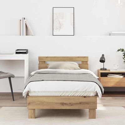 vidaXL Bettrahmen Artisan-Eiche 203 x 95 x 70 cm Holzwerkstoff - Beige vidaXL Bettrahmen Artisan-Eiche 203 x 95 x 70 cm Holzwerkstoff - Beige