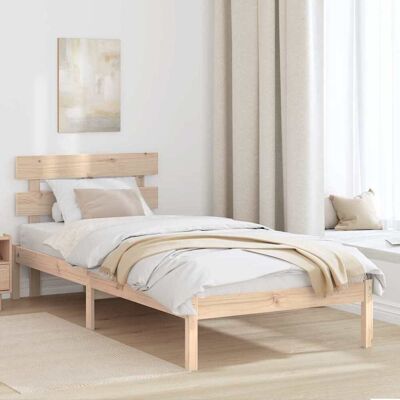 vidaXL Bettgestell mit Kopfteil Braun 75 x 190 cm Massivholz Kiefer - Braun vidaXL Bettgestell mit Kopfteil Braun 75 x 190 cm Massivholz Kiefer - Braun