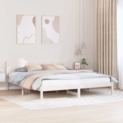 vidaXL Bettgestell Weiß 180 x 200 cm Massivholz Kiefer - Weiß vidaXL Bettgestell Weiß 180 x 200 cm Massivholz Kiefer - Weiß