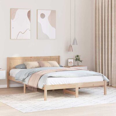 vidaXL Bettgestell Braun 150 x 200 cm Massivholz Kiefer - Braun vidaXL Bettgestell Braun 150 x 200 cm Massivholz Kiefer - Braun